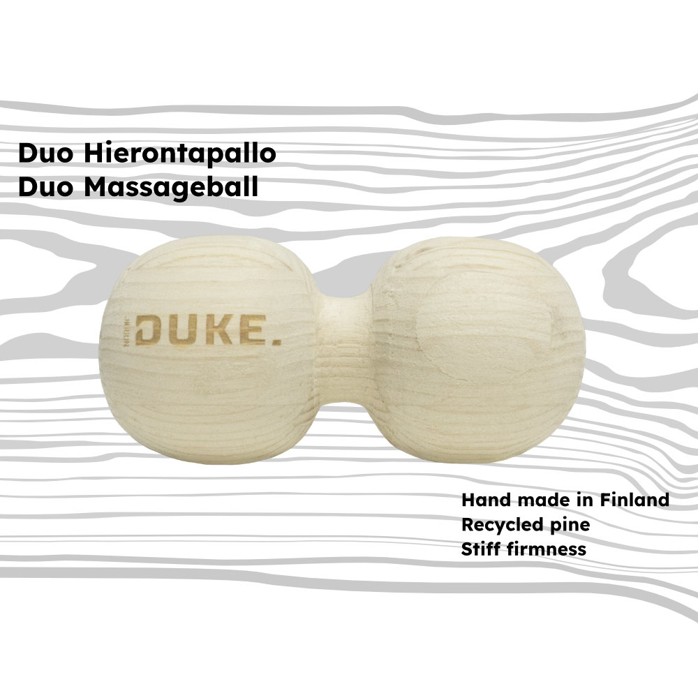 Nordic Duke® Wood Faskiapallo Duo – Suomalainen hierontapallo faskioiden ja niskan hoitoon