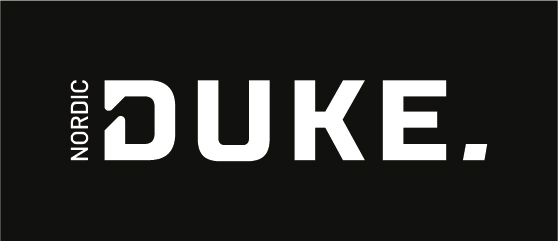 Nordic Duke logo white black power voimailu ja fitness